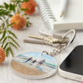 Sleutelhanger Cadeau met Familie Foto en Aangepast (Voorkant Rechts)