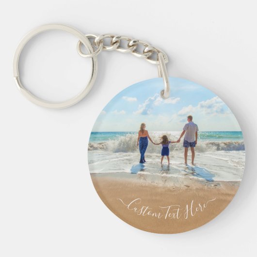 Sleutelhanger Cadeau met Familie Foto en Aangepast (Voorkant)