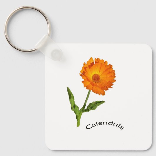 Sleutelhanger - Calendula met label (Voorkant)