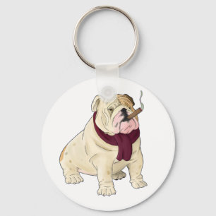 Sleutelhanger Cartoon Engelse Bulldog Puppy Hond