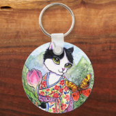 Sleutelhanger Cat Geisha Fairy Fantasy door Ann Ho (Voorkant)