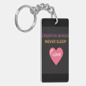 Sleutelhanger 'Creatieve geesten slapen nooit' (Voorkant Links)