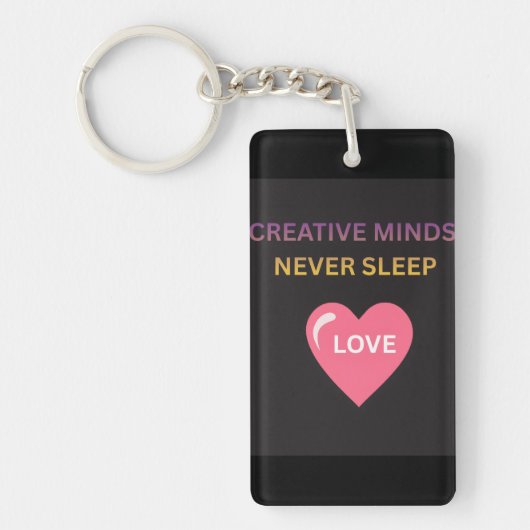Sleutelhanger 'Creatieve geesten slapen nooit' (Voorkant)