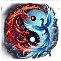 Sleutelhanger - Dans van de draak en de feniks