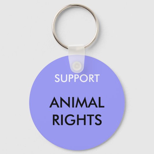 Sleutelhanger dierenrechten, blauw (Voorkant)