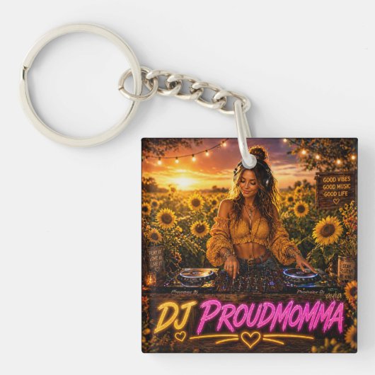 SLEUTELHANGER DJ PROUDMOMMA DUBBELEZIJDIG (Voorkant)