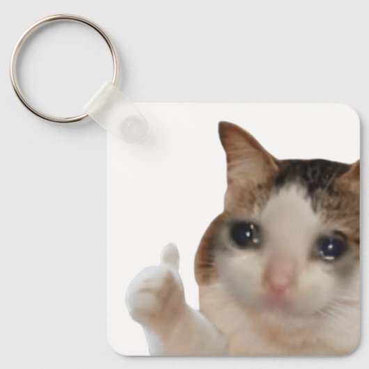 Sleutelhanger duimen omhoog OK Cat meme (Voorkant)