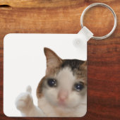 Sleutelhanger duimen omhoog OK Cat meme (Achterkant)