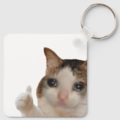 Sleutelhanger duimen omhoog OK Cat meme (Achterkant)