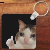 Sleutelhanger duimen omhoog OK Cat meme (Achterkant)