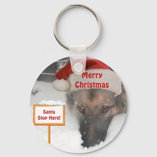 Sleutelhanger Duitse Herdershond Sinterklaas Stop (Voorkant)