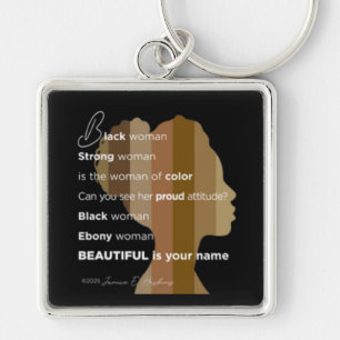 Sleutelhanger "Ebony Woman Beautiful is uw naam"