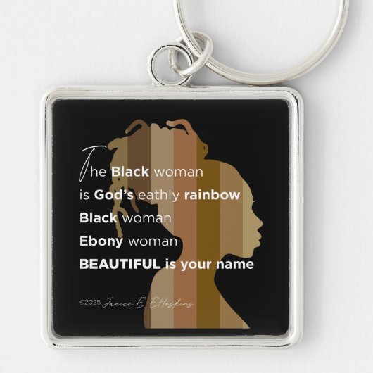 Sleutelhanger "Ebony Woman Beautiful is your name" (Voorkant)