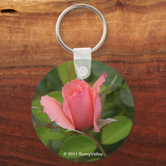 Sleutelhanger: Edelroze Rosebud Sleutelhanger (Voorkant)