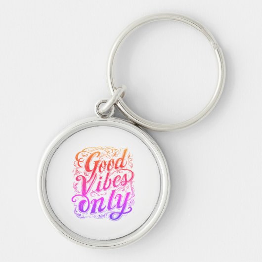 Sleutelhanger en halsband met 'Good Vibes Only' sc (Voorkant)