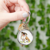 Sleutelhanger Engelse Bulldog Puppy (Hand)