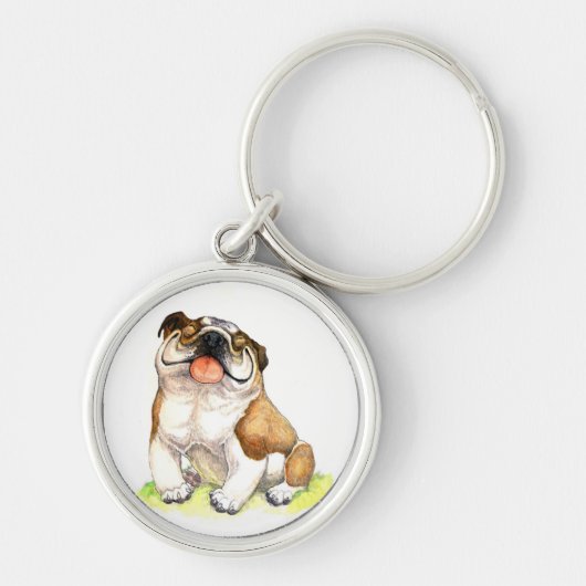 Sleutelhanger Engelse Bulldog Puppy (Voorkant)