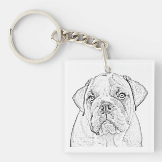 Sleutelhanger - Engelse hond (Voorkant)