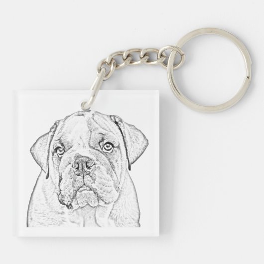 Sleutelhanger - Engelse hond (Achterkant)