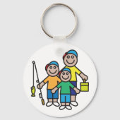 Sleutelhanger Familie Gaat Vissen (Voorkant)