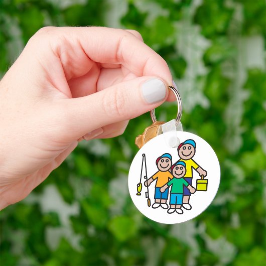 Sleutelhanger Familie Gaat Vissen