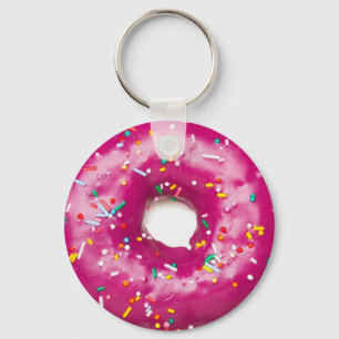Sleutelhanger - Felroze Doughnut Met Sprinkels