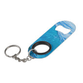 Sleutelhanger flesopener blauw water mini flessenopener (Voorkant Gekanteld)