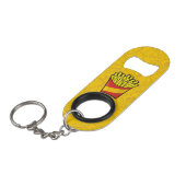 Sleutelhanger Flesopener met Franse Frietjes Mini Flessenopener (Voorkant Gekanteld)