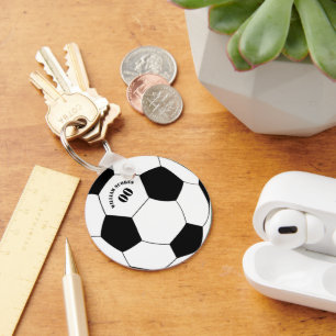 Sleutelhanger football en Voetbal met naam en numm