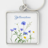 Sleutelhanger-geelsteen Wilde bloemen Sleutelhanger (Voorkant)