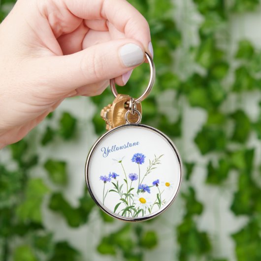 Sleutelhanger-geelsteen Wilde bloemen Sleutelhanger (Hand)