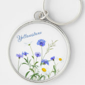 Sleutelhanger-geelsteen Wilde bloemen Sleutelhanger (Voorkant)