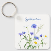 Sleutelhanger-geelsteen Wilde bloemen Sleutelhanger (Voorkant)