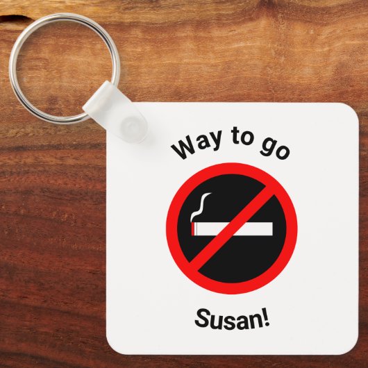 Sleutelhanger Gefeliciteerd met roken stoppen (Voorkant)