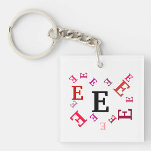 Sleutelhanger - Gejokte letters in rood