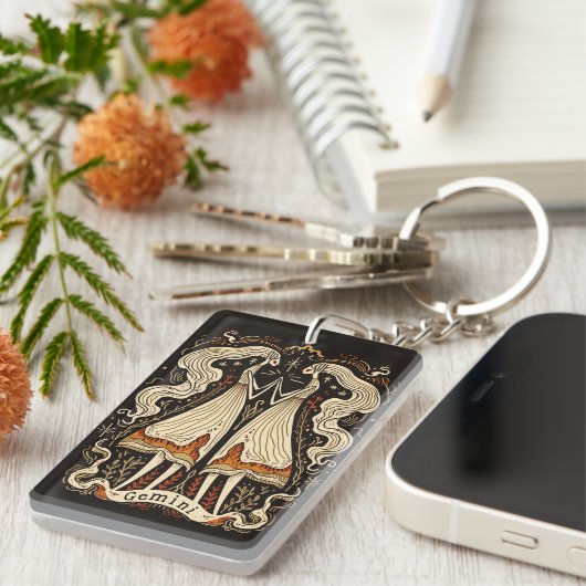 Sleutelhanger Gemini Hemelse Zodiac Art (Voorkant Rechts)