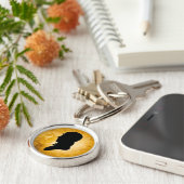 sleutelhanger "Gentleman Silhouette on Gold" (Zijkant)