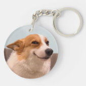 Sleutelhanger Glimlachend Corgi Meme (Achterkant)