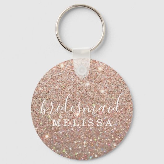 Sleutelhanger Glitter Bridesmaid - Roos Gold (Voorkant)