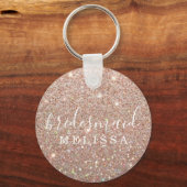 Sleutelhanger Glitter Bridesmaid - Roos Gold (Voorkant)