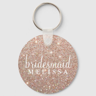Sleutelhanger Glitter Bridesmaid - Roos Gold