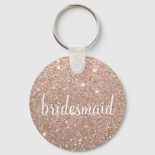 Sleutelhanger - Glitter Fab Bridesmaid RoseGold (Voorkant)