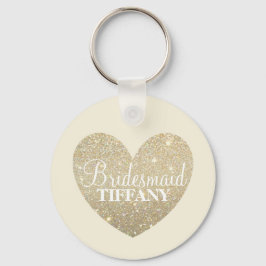 Sleutelhanger - Glitter Heart Bridesmaid Name