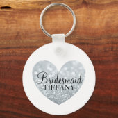Sleutelhanger - Glitter Heart Bridesmaid Name (Voorkant)