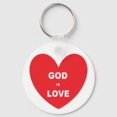 Sleutelhanger God is Liefde Rood Hart (Voorkant)