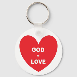 Sleutelhanger God is Liefde Rood Hart