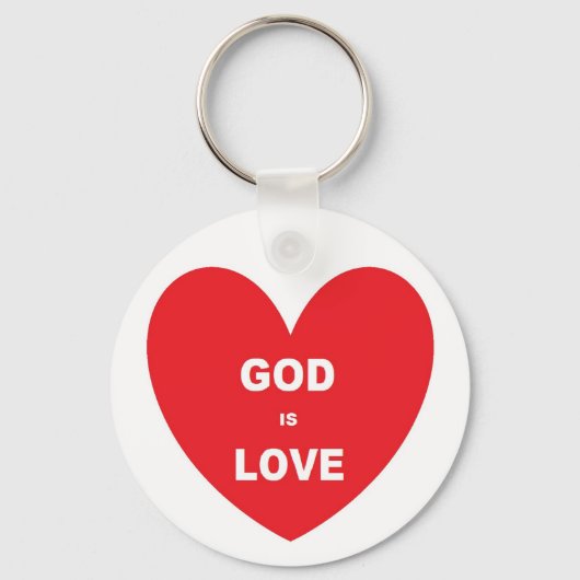 Sleutelhanger God is Liefde Rood Hart (Voorkant)