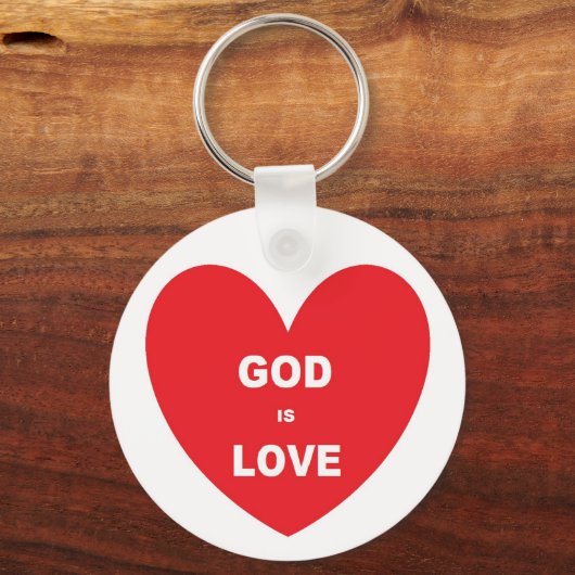 Sleutelhanger God is Liefde Rood Hart (Voorkant)