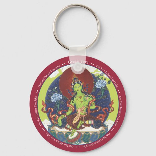 SLEUTELHANGER Green Tara - met mantra (Voorkant)