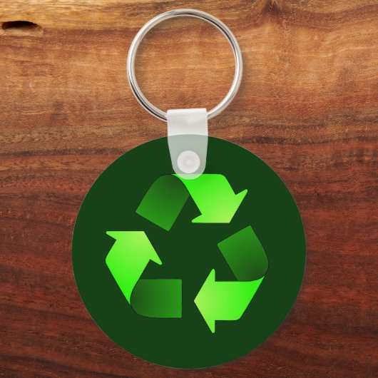 Sleutelhanger groen recyclingsymbool (Voorkant)